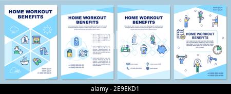 Home workout benefits brochure template Stock Vector