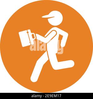 Late running man icon - Perfect for use in designing and developing websites, printed files and presentations, Promotional Materials, Illustrations or Stock Vector