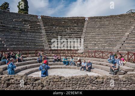 Pompeii, an ancient city near Naples, Italy, buried under volcanic ash in  the eruption of Mount Vesuvius in AD79., largely preserved under the ash Stock Photo