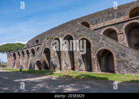 Pompeii, an ancient city near Naples, Italy, buried under volcanic ash in  the eruption of Mount Vesuvius in AD79., largely preserved under the ash Stock Photo