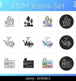 Hobby and leisure activities icons set Stock Vector