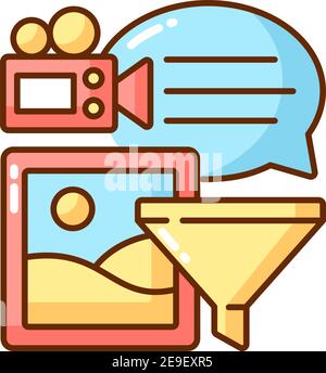Analyzing information RGB color icon Stock Vector