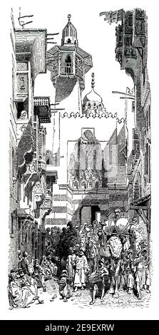 Bridal procession in Damascus, , line drawing by Carl Haag from 1893 Volume 1, The Studio an Illustrated Magazine of Fine and Applied Art Stock Photo