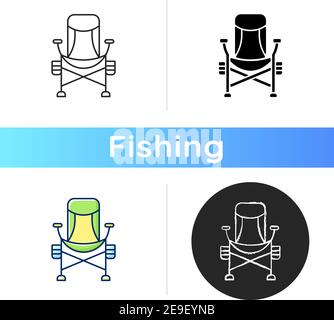 Fishing lounger chair icon Stock Vector