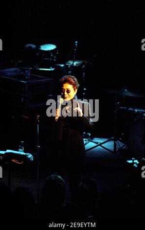 Yoko Ono and Sean Lennon in concert at The La2 in London, UK. 9th June 1996 Stock Photo