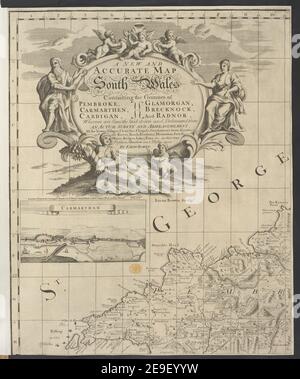 A New and Accurate Map of South Wales  Author  Bowen, Emanuel 46.6.I-VI. Place of publication: London Publisher: Printed for Carington Bowles in St. Pauls Church Yard. , Rob.t Sayer. No. 53 in Fleet Street, Date of publication: [1766 c.]  Item type: 1 map on six sheets Medium: copperplate engraving Dimensions: 113.0 x 158.0 cm  Former owner: George III, King of Great Britain, 1738-1820 Stock Photo