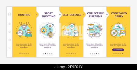 Sport shooting onboarding vector template Stock Vector