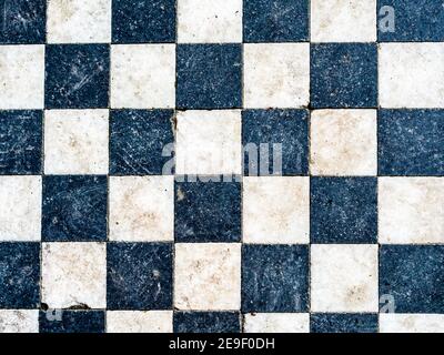 black and white checkerboard background texture Stock Photo
