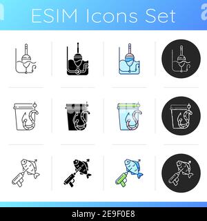 Fishing icons set Stock Vector