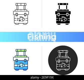 Fishing cooler icon Stock Vector