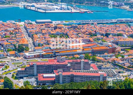 Aerial view of city center of Viana do Castelo, Portugal Stock Photo