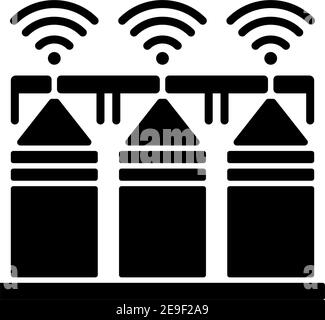 Smart crop storage black glyph icon Stock Vector