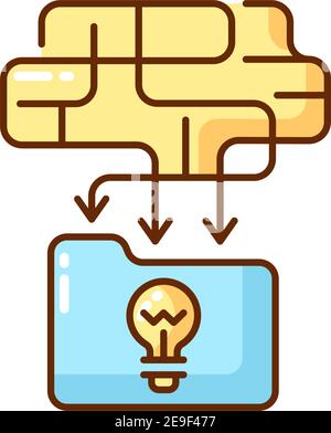 Organizing information RGB color icon Stock Vector