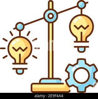 Idea prioritization RGB color icon Stock Vector
