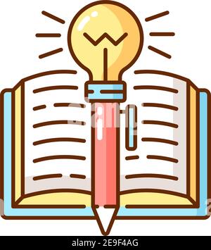 Creative writing RGB color icon Stock Vector