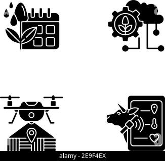 smart farm icon set,filled outline style,vector and illustration Stock ...