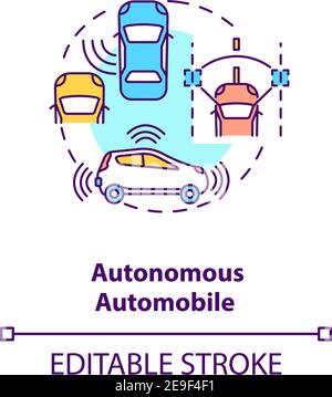 Autonomous automobile concept icon Stock Vector