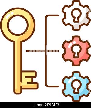 Breaking down problems RGB color icon Stock Vector
