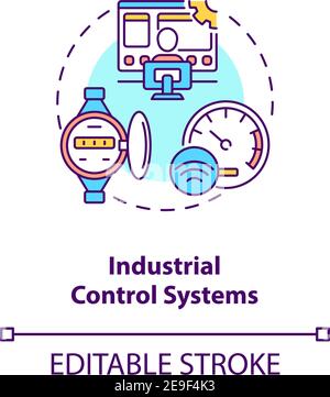Industrial control systems concept icon Stock Vector