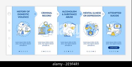 History of violence onboarding vector template Stock Vector
