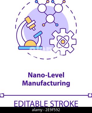 Nano-level manufacturing concept icon Stock Vector