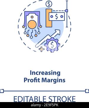 Increasing profit margins concept icon Stock Vector