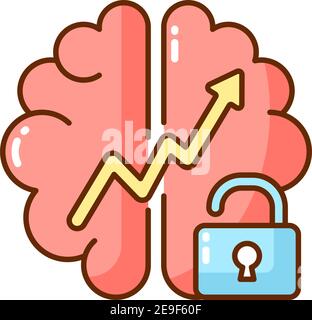 Growth mindset RGB color icon Stock Vector