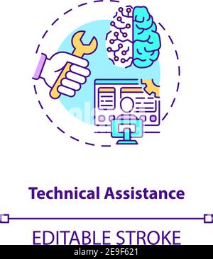 Technical assistance concept icon Stock Vector