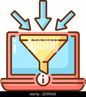 Gathering information RGB color icon Stock Vector