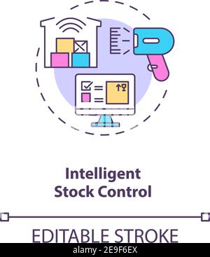 Intelligent stock control concept icon Stock Vector