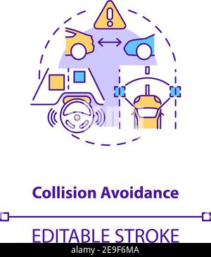Collision avoidance concept icon Stock Vector