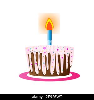 Easter cake with candle vector illustration Stock Vector
