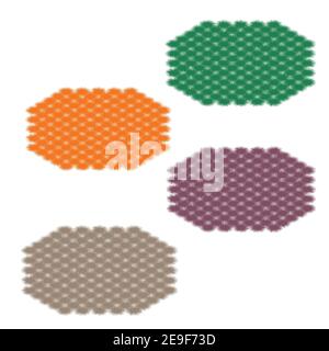 Isometric fur mats set colorful vector illustration Stock Vector