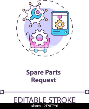 Spare parts request concept icon Stock Vector