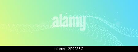 Abstract wavy particle structure made of particles with depth of field. Wide technolgy and science background. Vector Illustration. Stock Vector