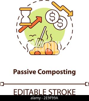 Passive composting concept icon Stock Vector