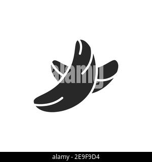 Cashew black glyph icon. Isolated vector element. Outline pictogram for web page, mobile app, promo. Stock Vector