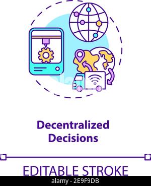 Decentralized decisions concept icon Stock Vector