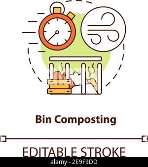 Bin composting concept icon Stock Vector