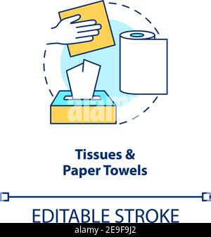 Tissues and paper towels concept icon Stock Vector