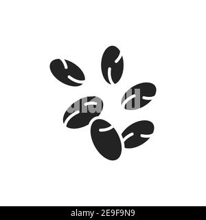 Chia black glyph icon. Isolated vector element. Outline pictogram for web page, mobile app, promo. Stock Vector