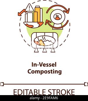 In-vessel composting concept icon Stock Vector
