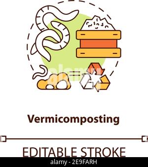 Vermicomposting concept icon Stock Vector