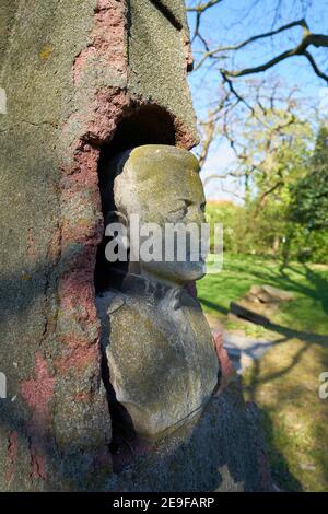 Grave for unknown Russian soldiers of the red army at the Nordpark in Magdeburg in Germany Stock Photo
