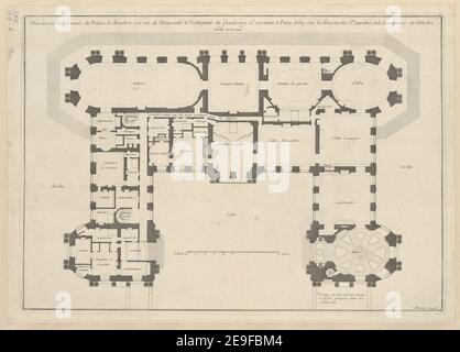 Plan au rez de chausseÃÅe du Palais de Bourbon  Visual Material information:  Title: Plan au rez de chausseÃÅe du Palais de Bourbon  65.20.b. Place of publication: [Paris] Publisher: [Pierre-Jean Mariette] Date of publication: [between 1730 and 1740]  Item type: 1 print Medium: etching Dimensions: platemark 30.8 x 43.4 cm, on sheet 32.5 x 45.8 cm  Former owner: George III, King of Great Britain, 1738-1820 Stock Photo