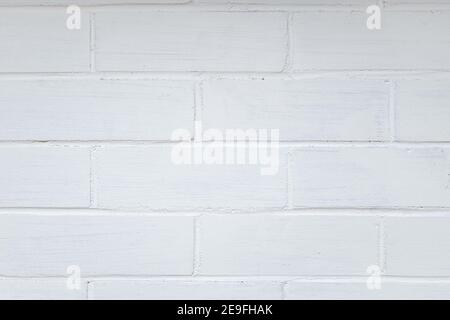 Photograph of a brick wall painted white Stock Photo