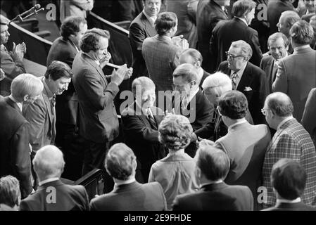 U.S. President Jimmy Carter during delivery of State of the Union Address to Joint Session of Congress, Washington, D.C., USA, Warren K. Leffler, January 22, 1979 Stock Photo