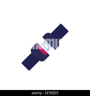 seat belt icon on white, vector art Stock Vector