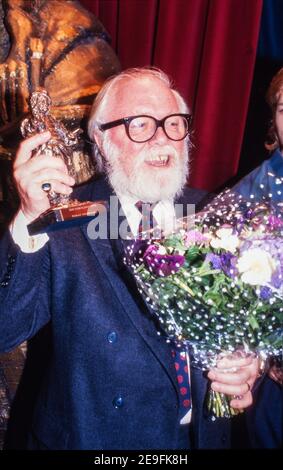 AMSTERDAM, THE NETHERLANDS - JAN 09, 1995: Director and actor Sir Richard Attenborough receives the Rembrandt award (Dutch oscar) for his whole carree Stock Photo