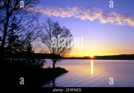 Sunrise at Otsego Lake in Cooperstown, New York Stock Photo